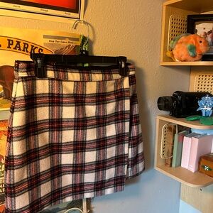 Plaid wrap skirt